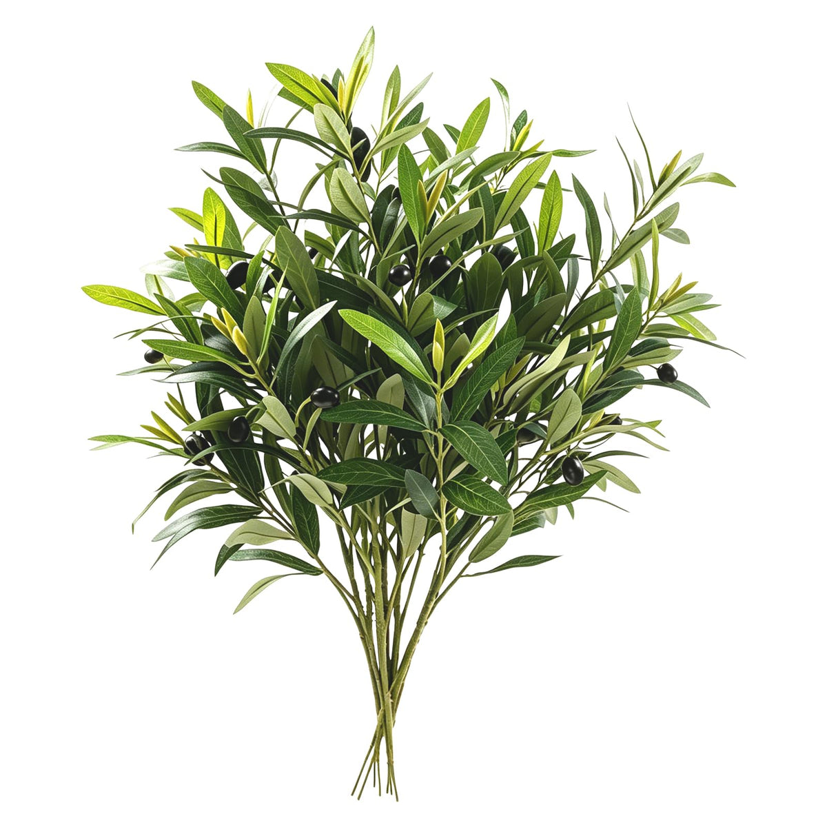 8 Pcs Artificial Olive Branches for Vase, 22" Fake Greenery Olive Leaves Stems Faux Tabletop DIY Plants Cafe Wedding