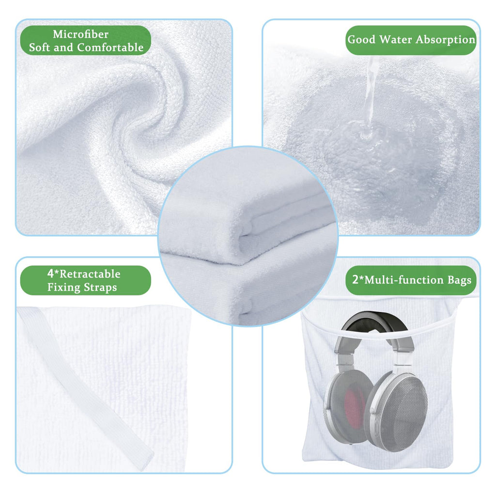 Super Soft & Thick Lounge Chair Towel Cover (Pack of 2), Chaise Lounge Cover with Pockets, Beach Chair Cover for Pool