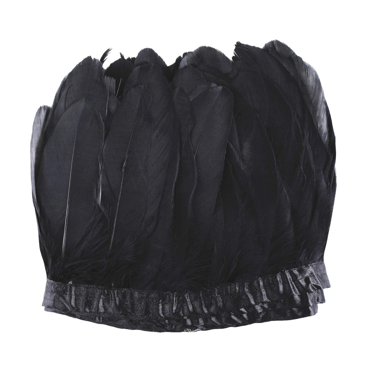 Duck Goose Feather Trim Fringe 2 Yards (Black)
