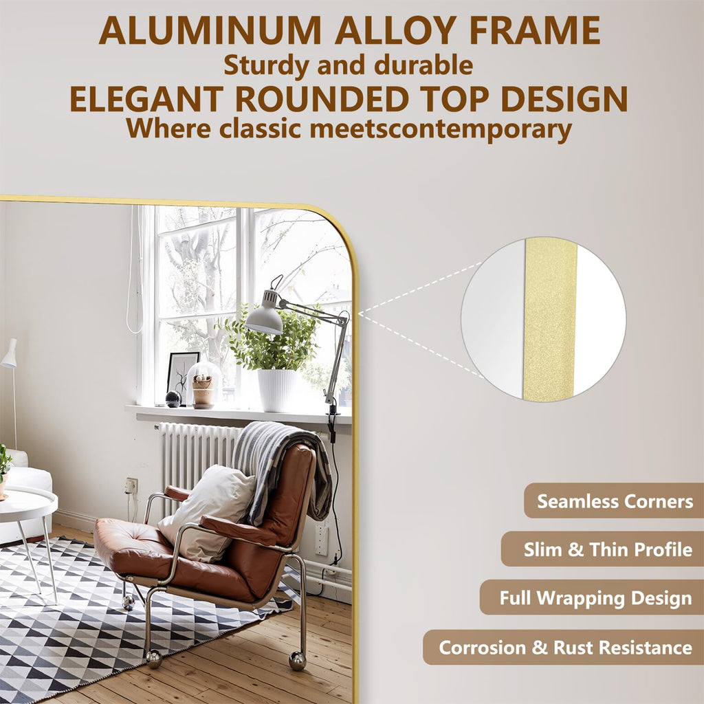 Full Length Mirror, 65"x24" Mirror Full Length with Stand
