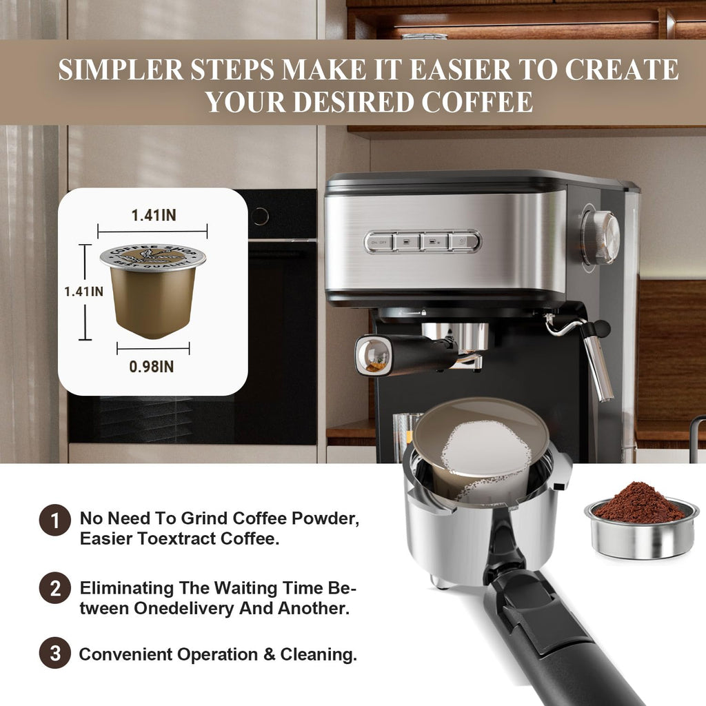 20 Bar Espresso Machine Stainless Steel Cappuccino Machines