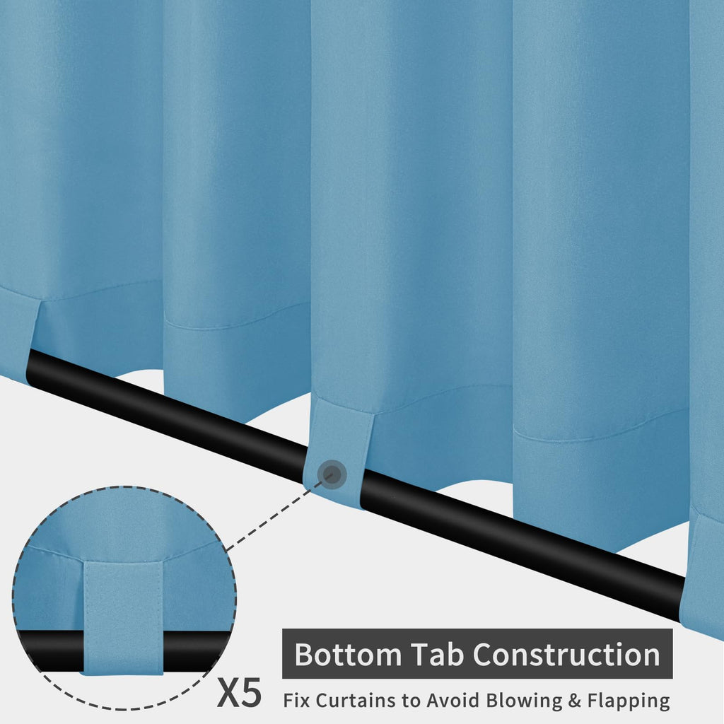 Outdoor Patio Curtains 2 Panels, 110x120 inch, Sky Blue