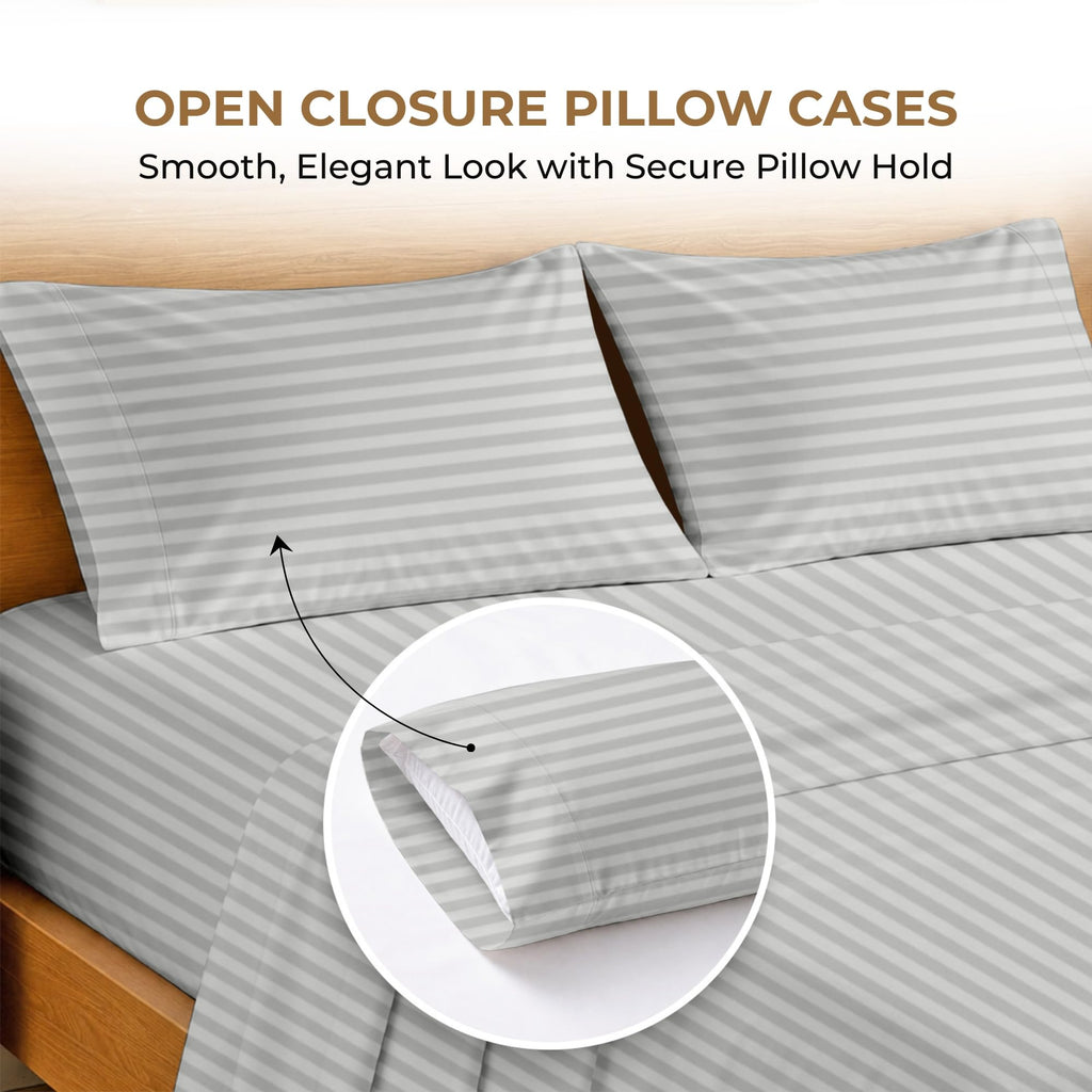 100% Egyptian Cotton Sheets - 600 Thread Count Sheets Set, Soft, Cooling, 15" Deep Pocket, Luxury Hotel