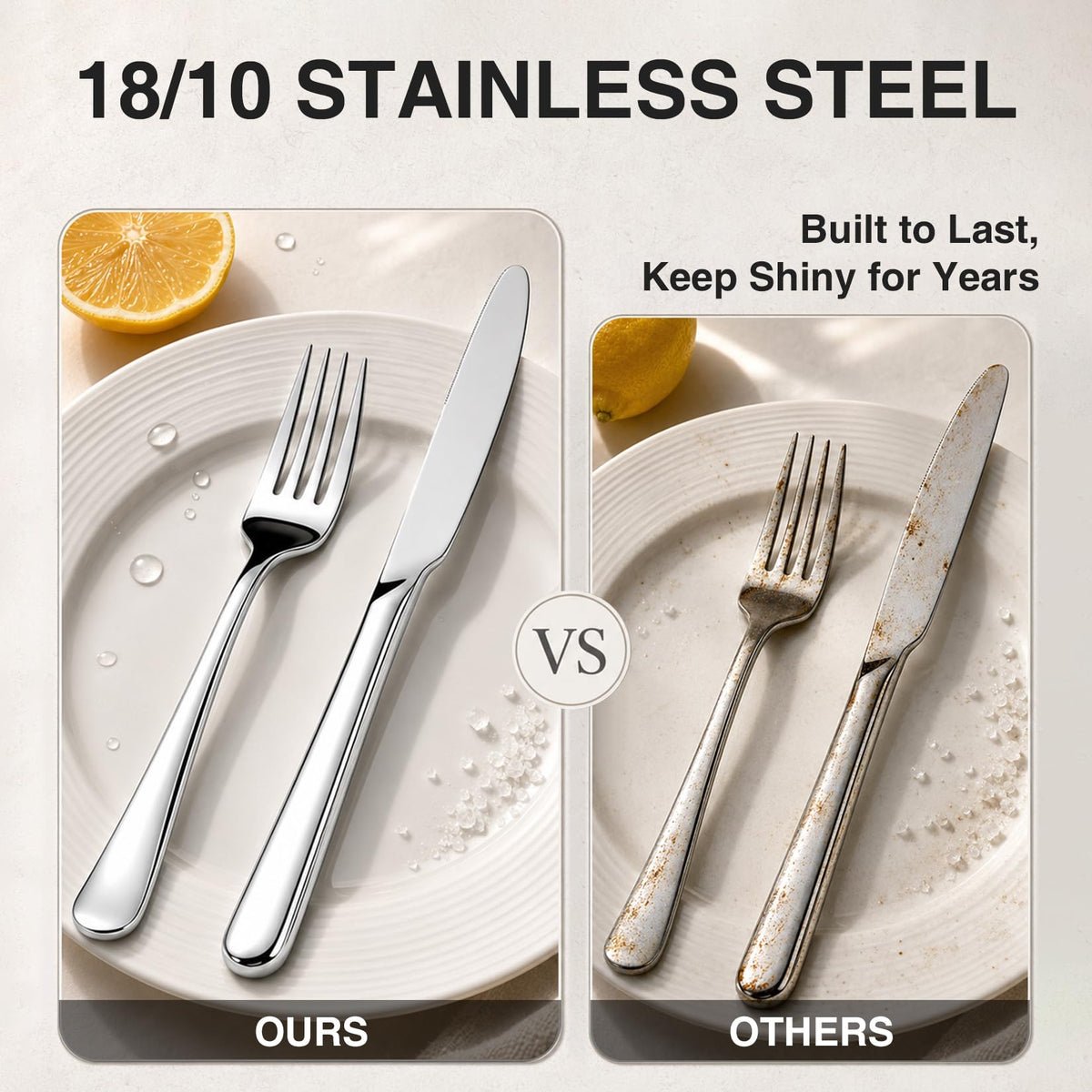 40 Piece Silverware Set for 8,Stainless Steel Flatware Utensil Cutlery Set