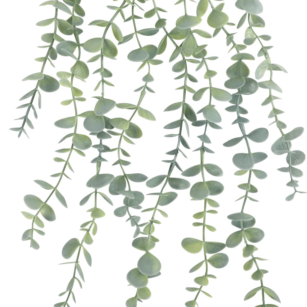 2 Pcs Artificial Eucalyptus Plants Shelf Hanging Fake Plant in Pot for Wall Bedroom Home Patio Indoor Outdoor Decor