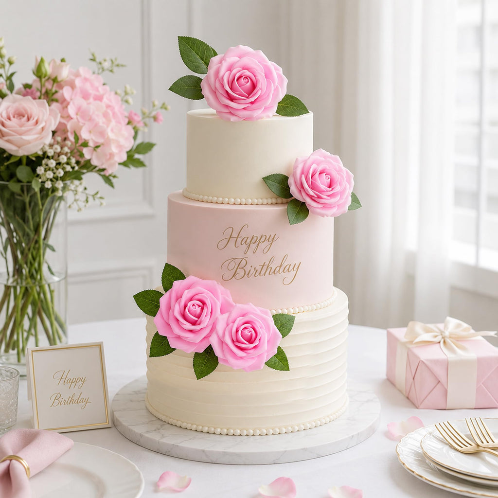 Roses Artificial Flowers Foam Fake Rose Bouquet with Faux Stems, Decorative Flowers for Centerpieces, Wedding Bouquet