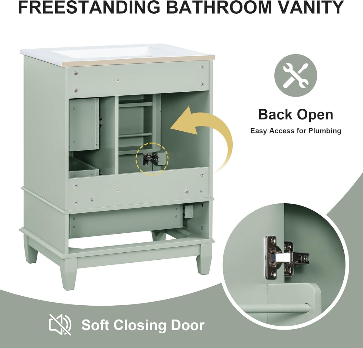 24" Bathroom Vanity with Sink