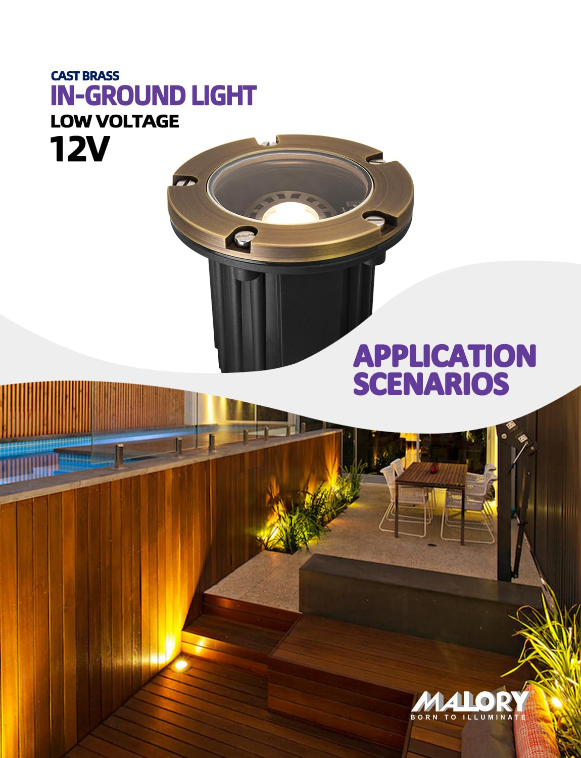 Low Voltage Landscape Well Lights, (φ126 mm) Brass Top Cover