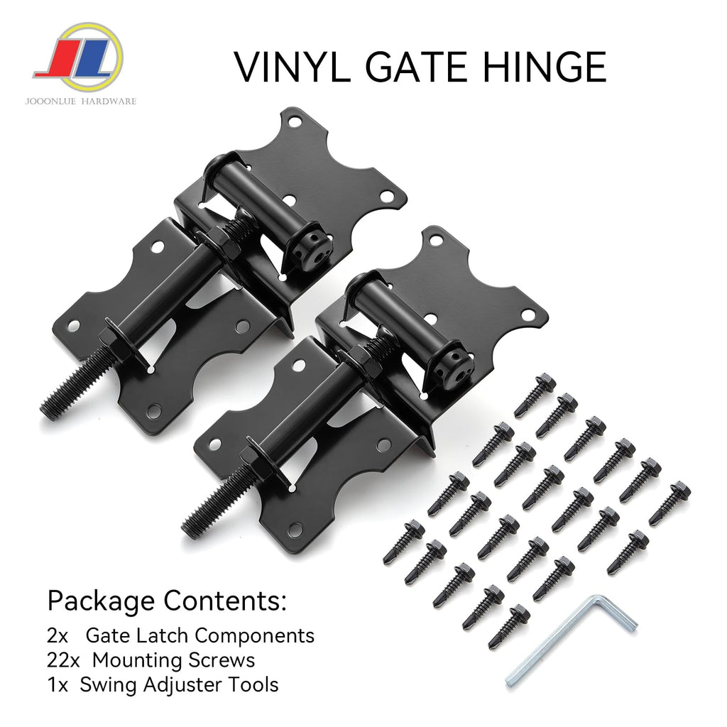 Self Closing Gate Hinges, Adjustable Fence Hinges, 2 Pack