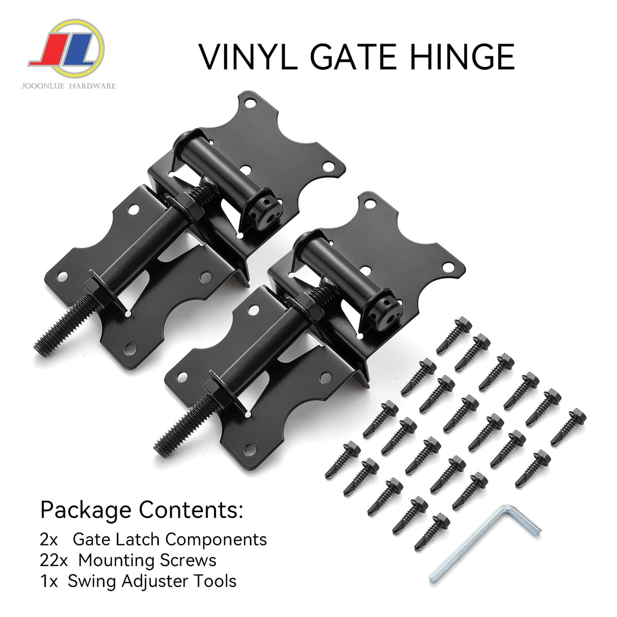 Self Closing Gate Hinges, Adjustable Fence Hinges, 2 Pack