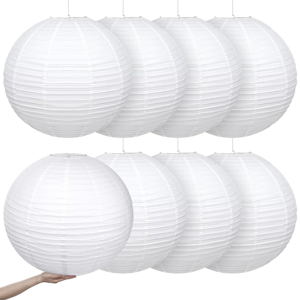 Inspired Noguchi Style 8 Pcs 30 Inch Jumbo Paper Lanterns Large Hanging Decor
