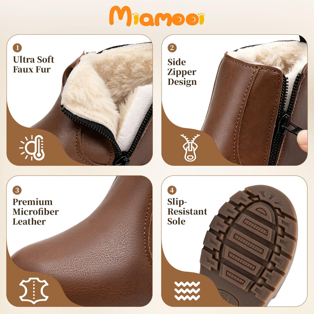 Toddler Girls Boys Combat Ankle Boots Little Kid Waterproof Outdoor Chelsea Fall Booties Leather Comfort Shoes