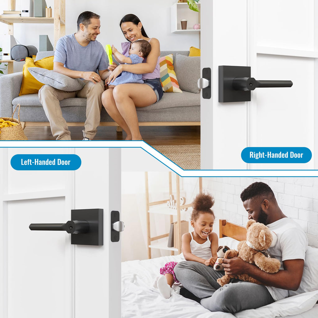 3 Pack Entry Door Handles with Lock and Key,Exterior Lock Set