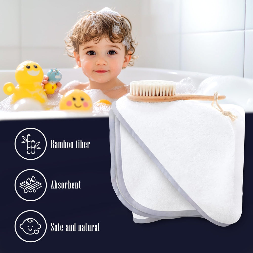 2 Pack Baby Bath Towel - Rayon Made from Bamboo, Ultra Absorbent - Ultra Soft Hooded Towels for Kids - X Large Size