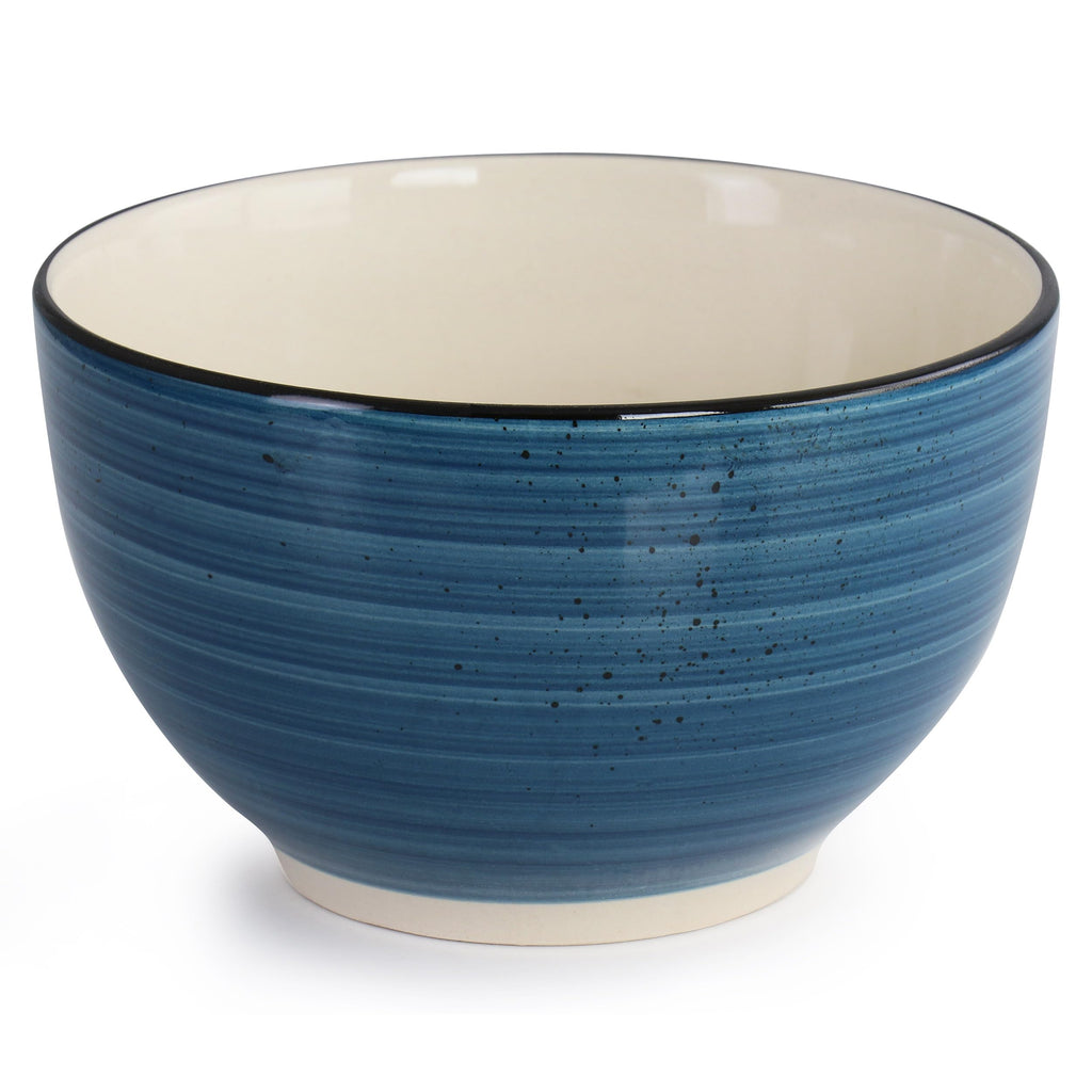 Gia 24 Piece Stoneware Dinnerware Set (Dark Blue)
