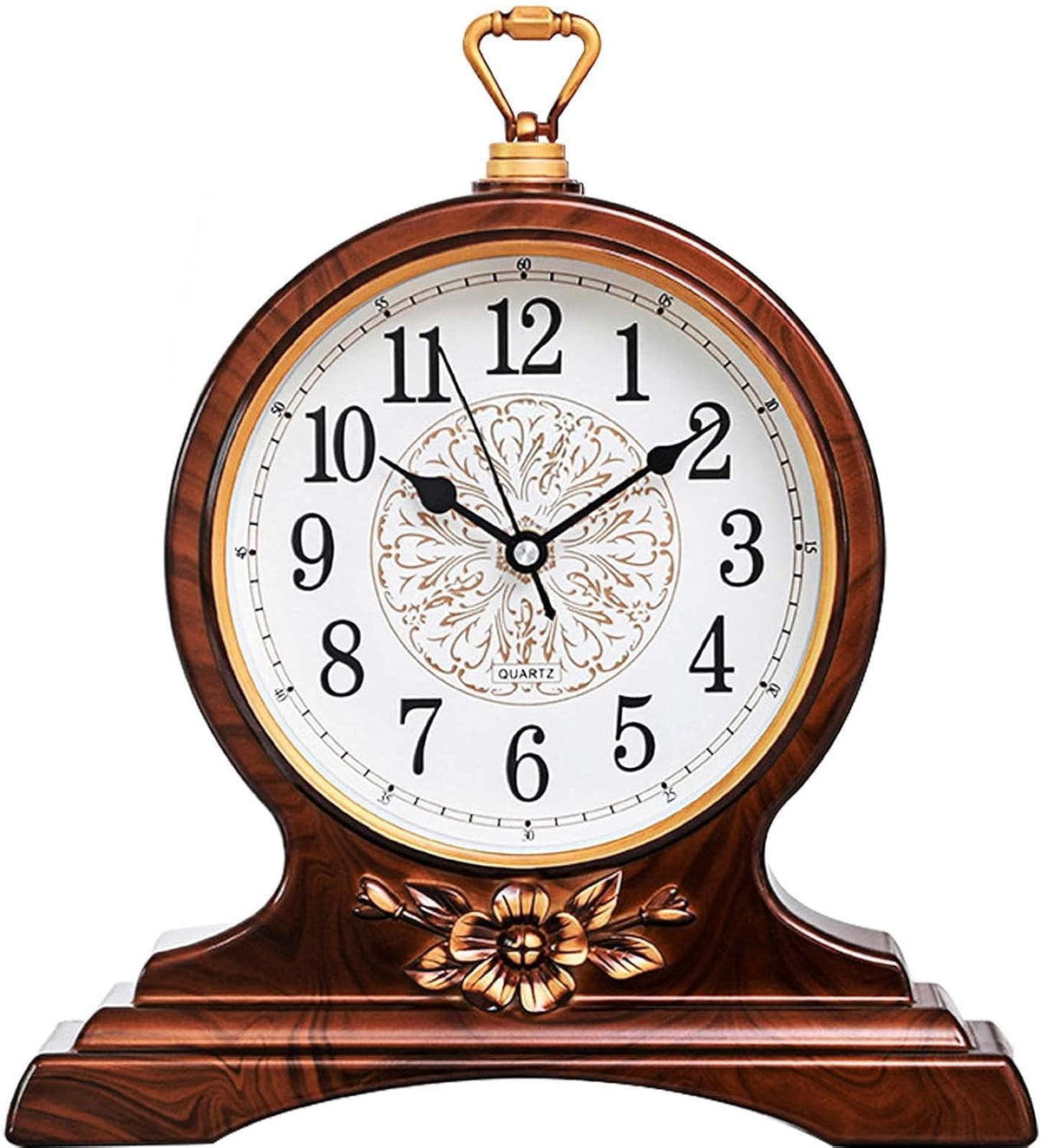 Desk Clock for Table Decor, Retro Mantel Clock Battery Operated for Fireplace Mantel, Living Room, Bedroom