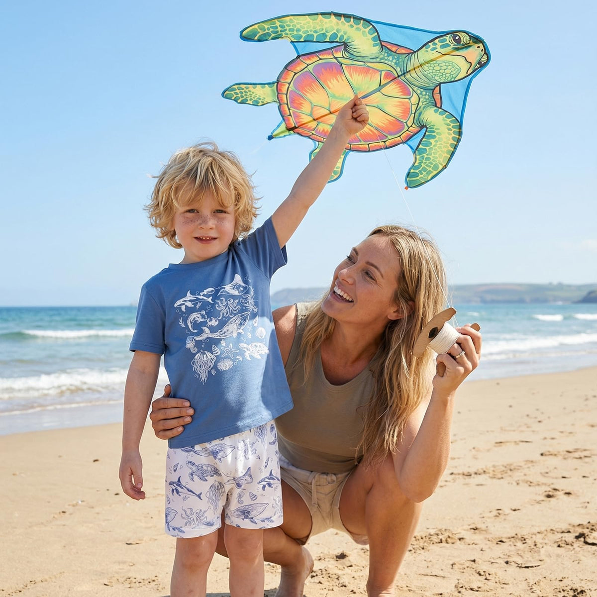 Toddler Baby Boy Clothes Sea Animals Shirt Shorts Set Blue