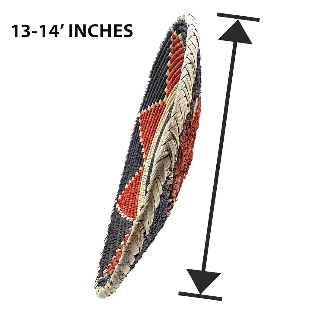 Wares Boho Wall Basket Decor - Handwoven Southwestern Aster Pattern, 11-12 Inch Wall Basket Bedroom Kitchen, Bohemian