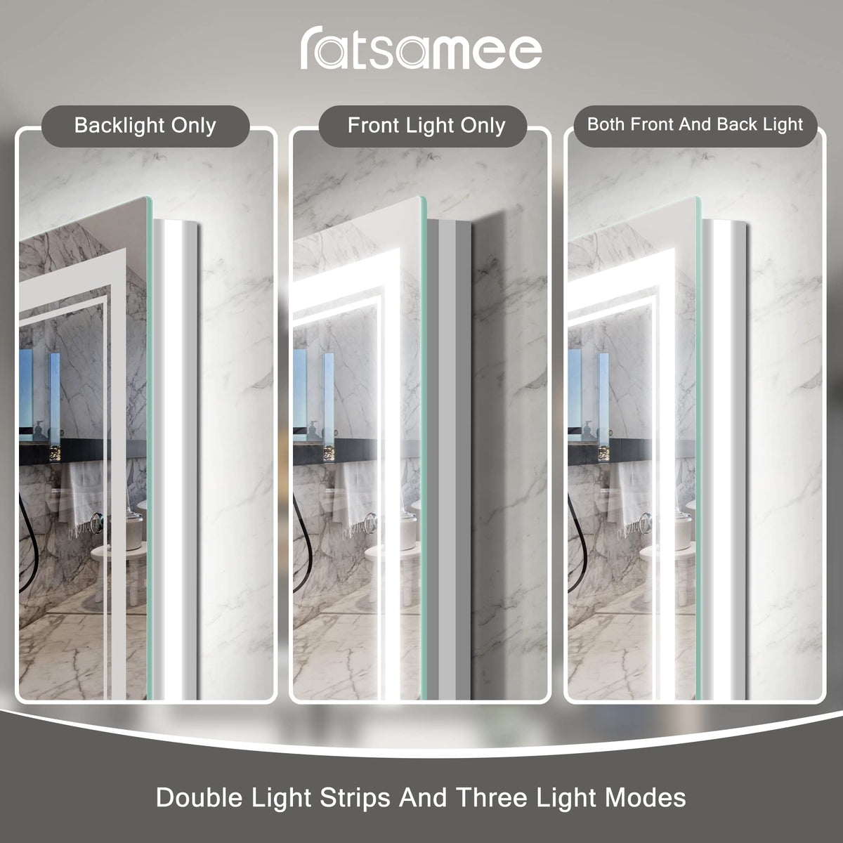 28x36 LED Bathroom Mirror with Lights, Backlit+Front Lit, Anti-Fog