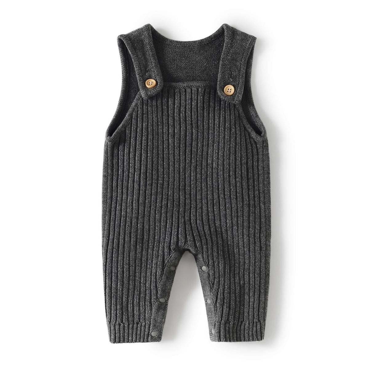 Baby Knitted Jumpsuit, Ribbed Sleeveless Romper for Infants and Toddlers, Gray