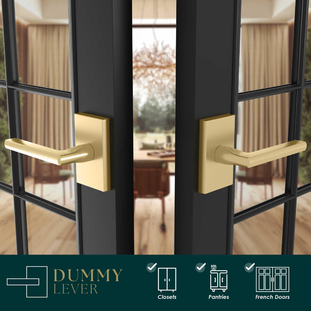 Glamor Dummy Door Lever Gold (6-Pack) - Non-Turning