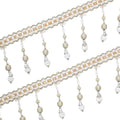 Multicolor Beaded Hanging Ball Tassel Fringe Trim Large Bead Sewing Trim Fringe for Curtain Tablecloth Home - 4 Yards