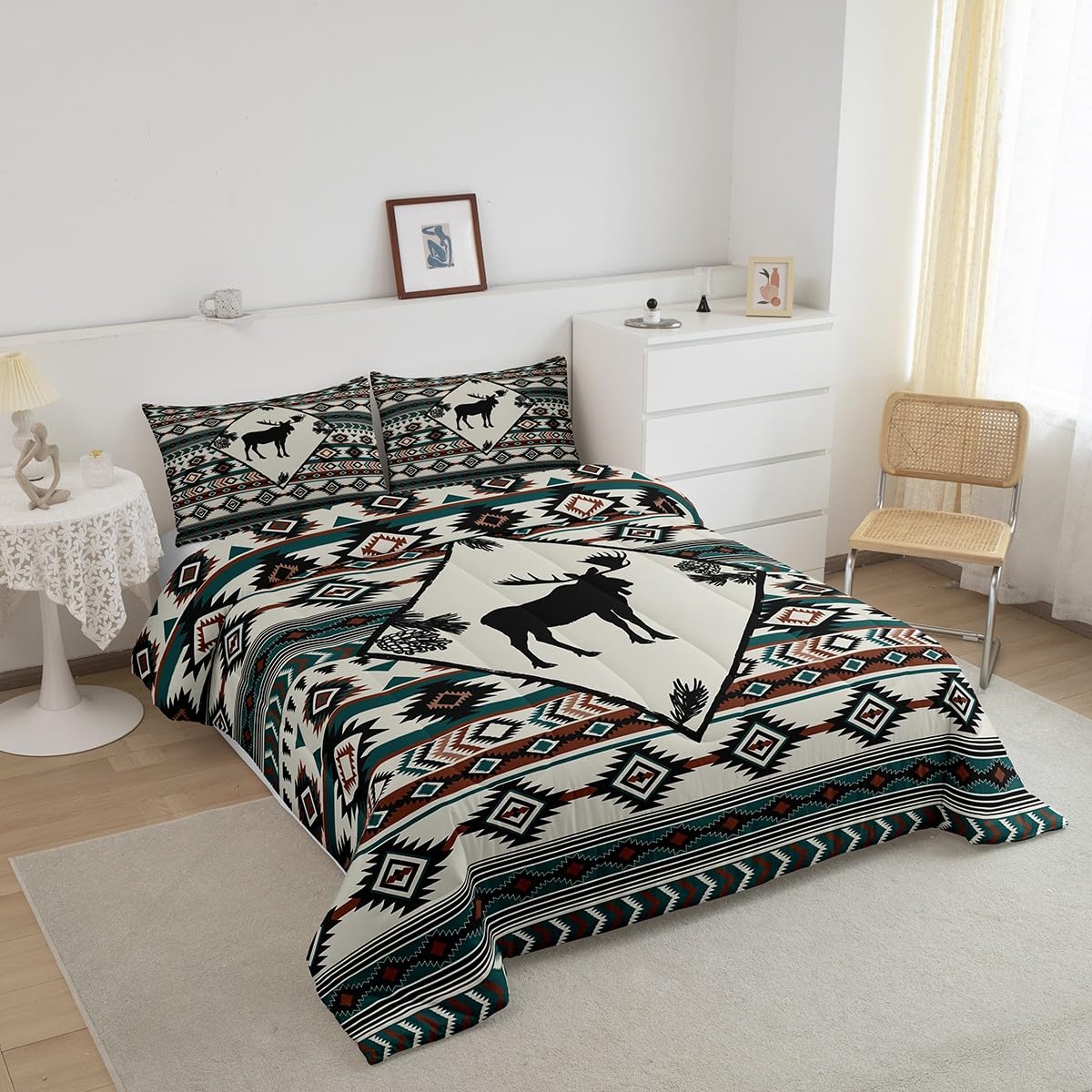 Rustic Moose Comforter Set Cabin Lodge Southwest