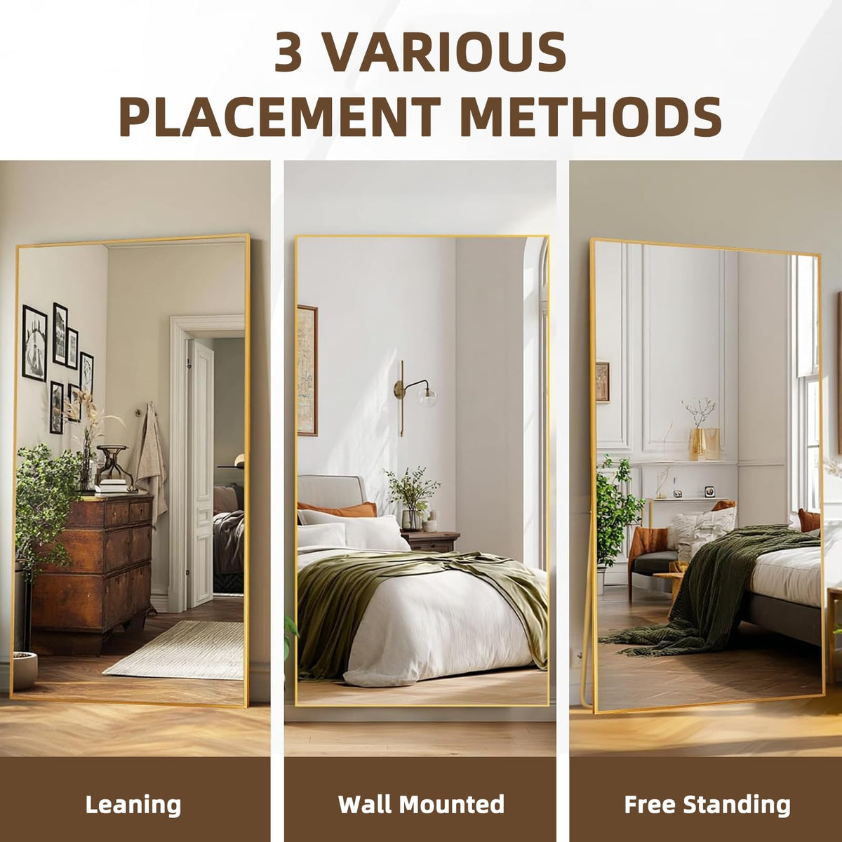 71"x32" Full Length Mirror, Gold Floor Mirror