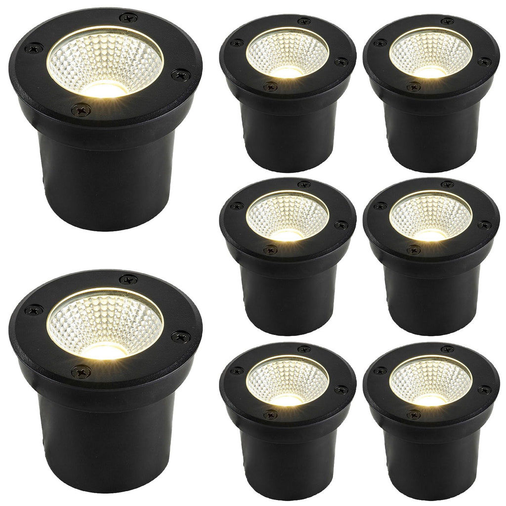 3CCT Outdoor In-Ground Lights, 120V Hardwired Well Lights, 8-Pack