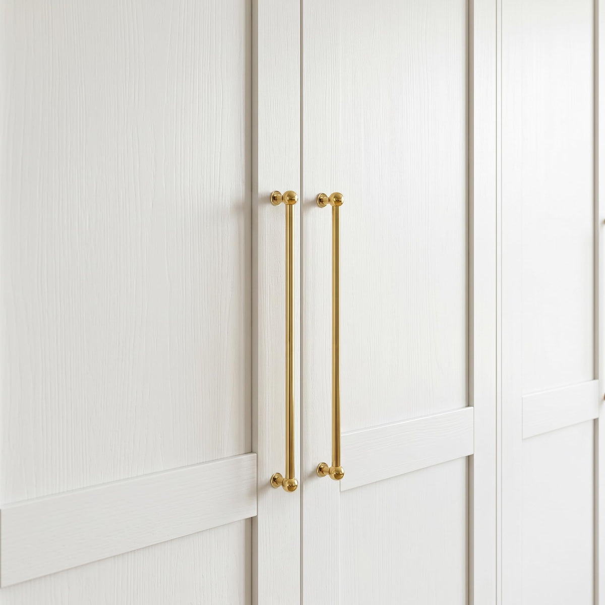 2-Pack Long Unlacquered Brass Cabinet Pulls,10-1/16" Hole Center