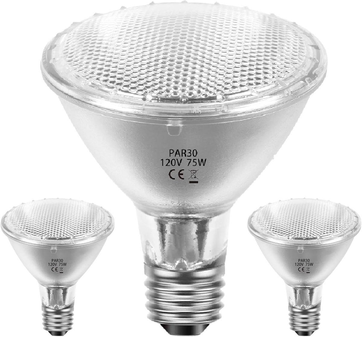 Par30 Long Neck Halogen Flood Bulbs 75W 120V, Par30 Halogen Indoor Floodlight Bulbs Outdoor E26 Dimmable 2700K Bulb 2