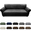 Couch Cover Leather Look 3 Seater Couch Sofa Cover 1-Piece Sofa Slipcover Stretch Furniture Protector with Elastic
