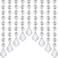 33ft Crystal Garland Strands, String of Beads w/Crystal Maple Leaf Prism Pendant