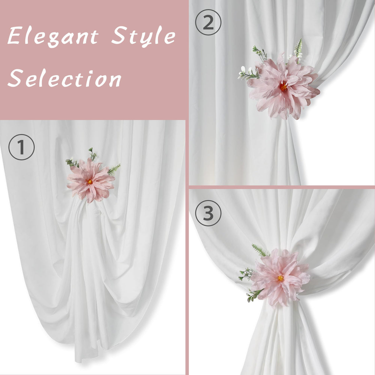 Curtain Tie Backs for Curtains Set of 2, Natural Decor Clips for Sheer Drapes Holdbacks, Tie Backs for Window