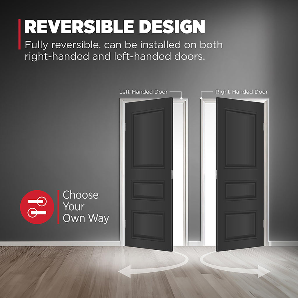 Halifax Non-Locking Door Handle and Closet, Matte Black
