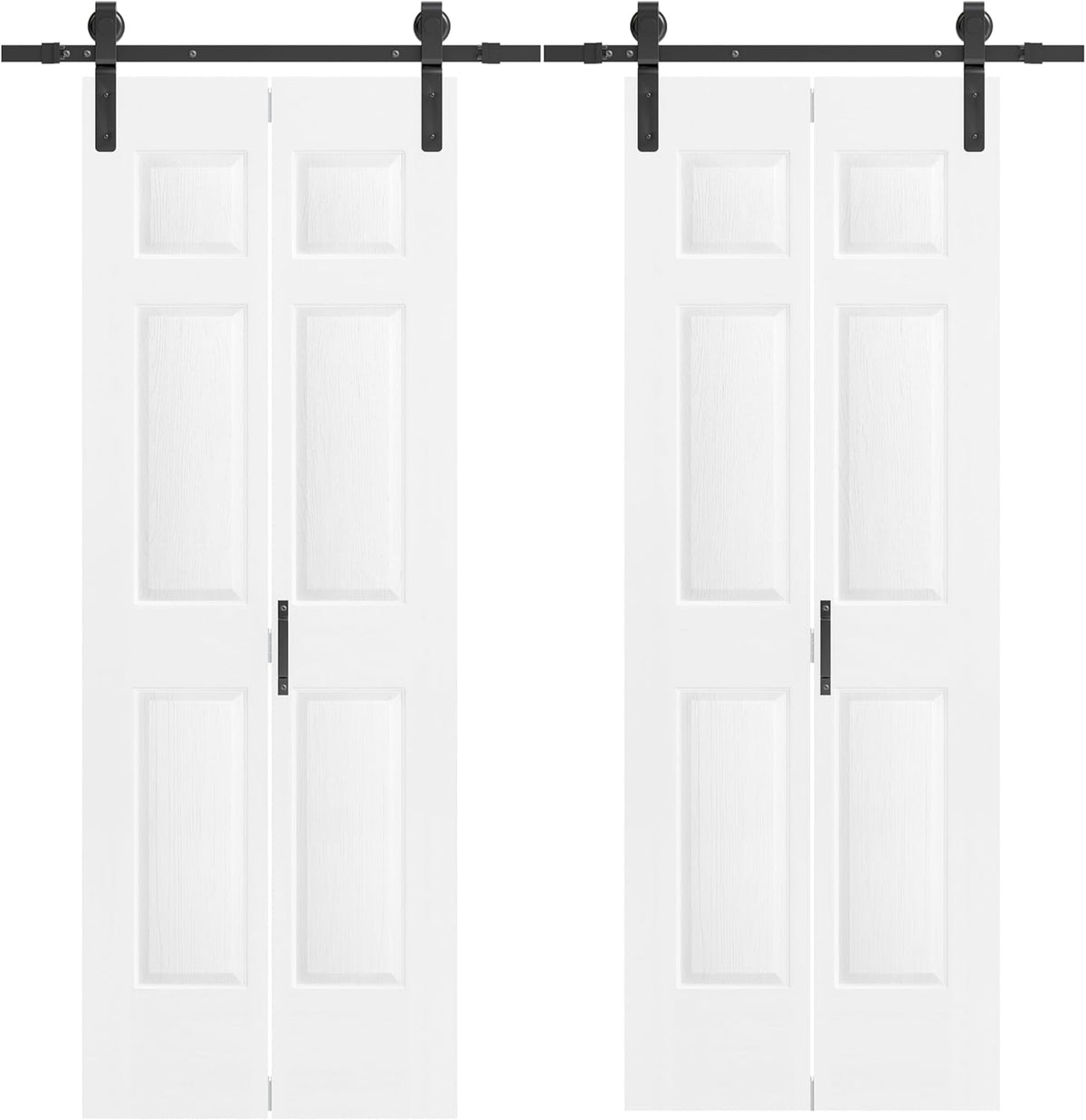 Bifold Barn Door 60" x 84", 6-Panel Sliding Barn Doors with Hardware Kit Set, Pre-drilled Closet Door Slab, 2X 2.83FT