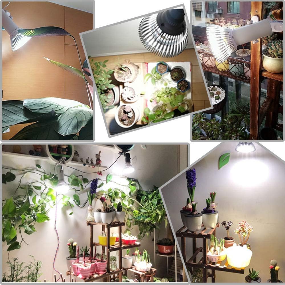 LED Grow Light Bulb for Indoor Plants Full Spectrum Pure White Grow Lamp, 2 Pack 100W E26 LED Plant Bulb