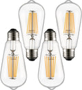 Dusk to Dawn ST19 LED Edison Bulbs 6W Soft White 2700K 4 Pack