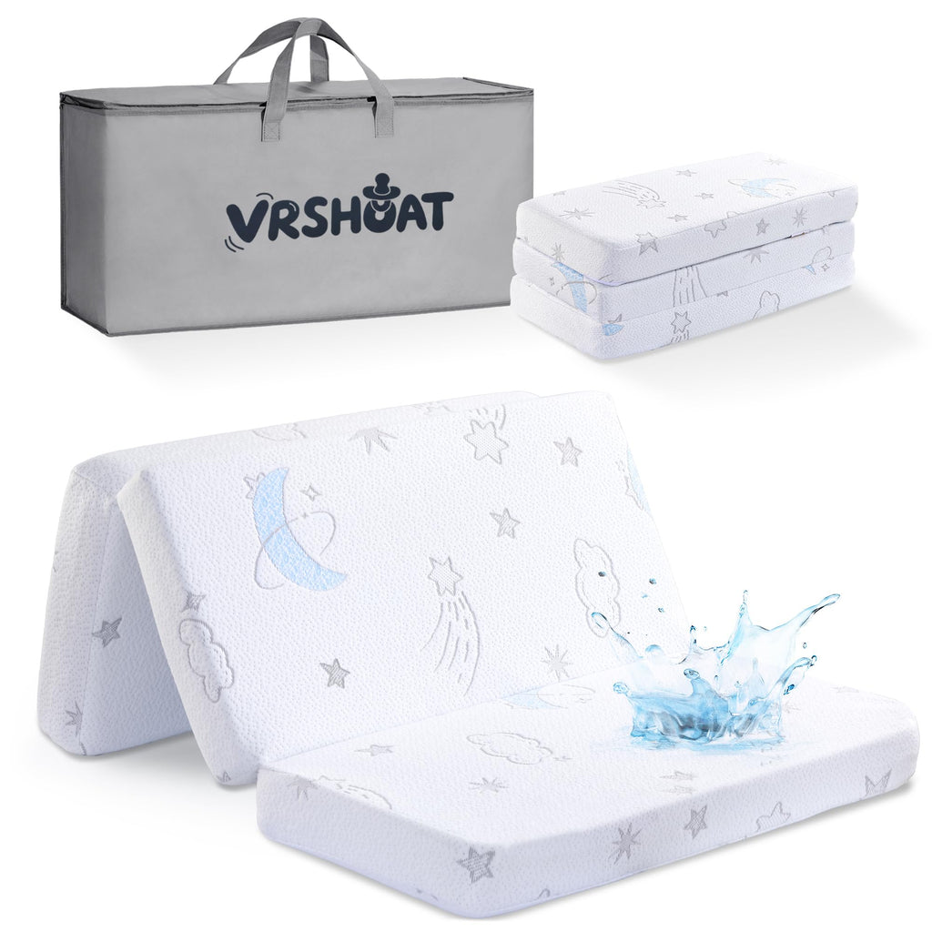 Trifold Play Yard Mattress 38"x26", Dual Sided Play Yard Mattresses for Baby Toddler with Waterproof Washable