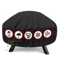 Round Fire Pit Cover for 22-32 Inch Fire Pit - Waterproof and Windproof, with Straps and Built-in Vents, 32 Dia x