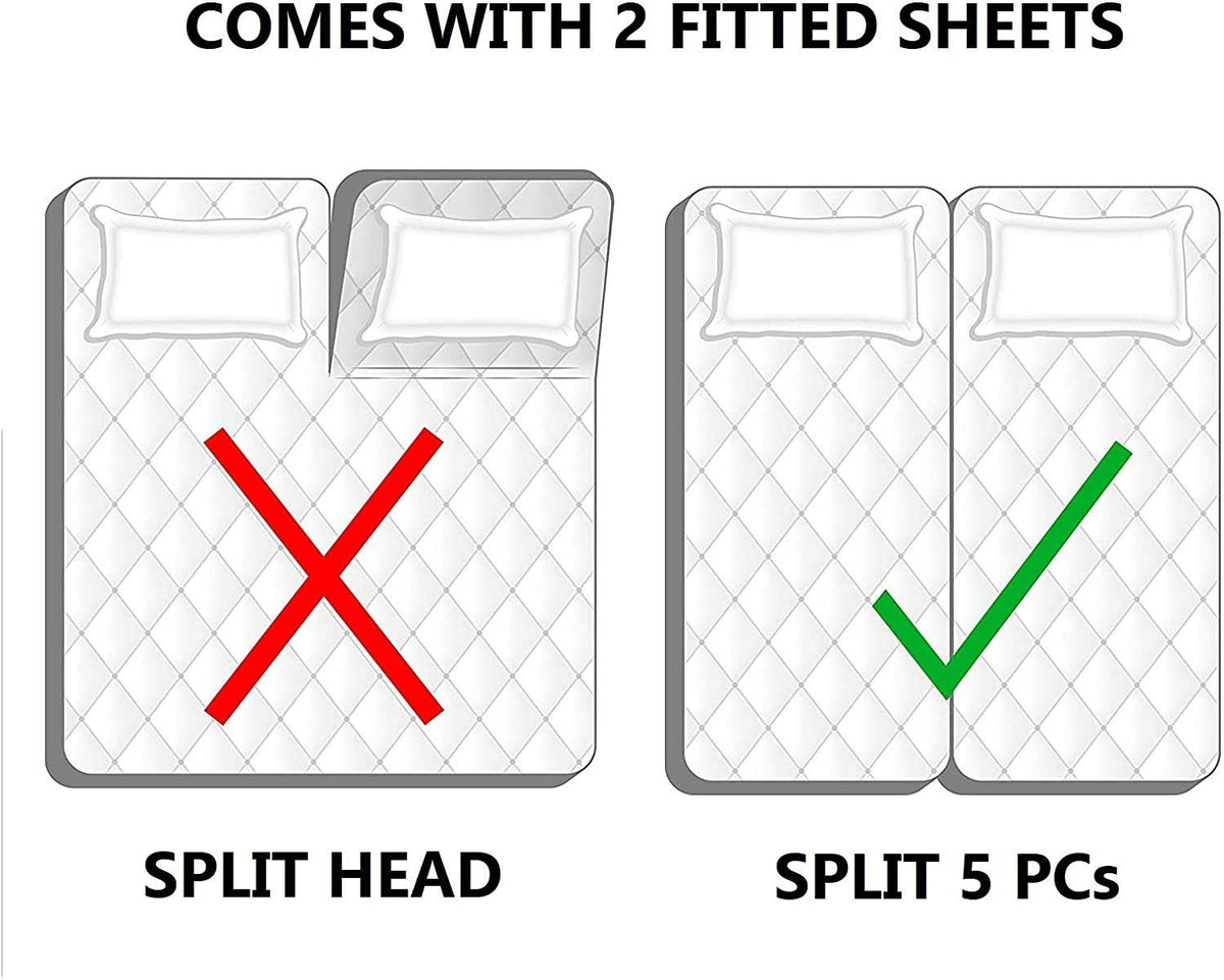 1000 Thread Count Split Sheet Set 5 Piece Split Sheets for Adjustable Beds 100% Egyptian Cotton 12"
