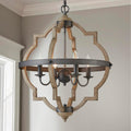 Four-Light Rustic Farmhouse Chandelier for Small Dining Rooms
