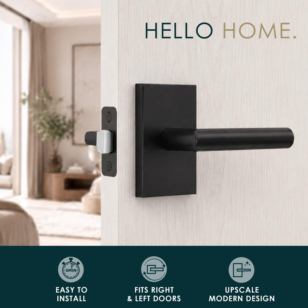 Ronn Door Handle (1 Pack), Interior Door Handle, Matte Black