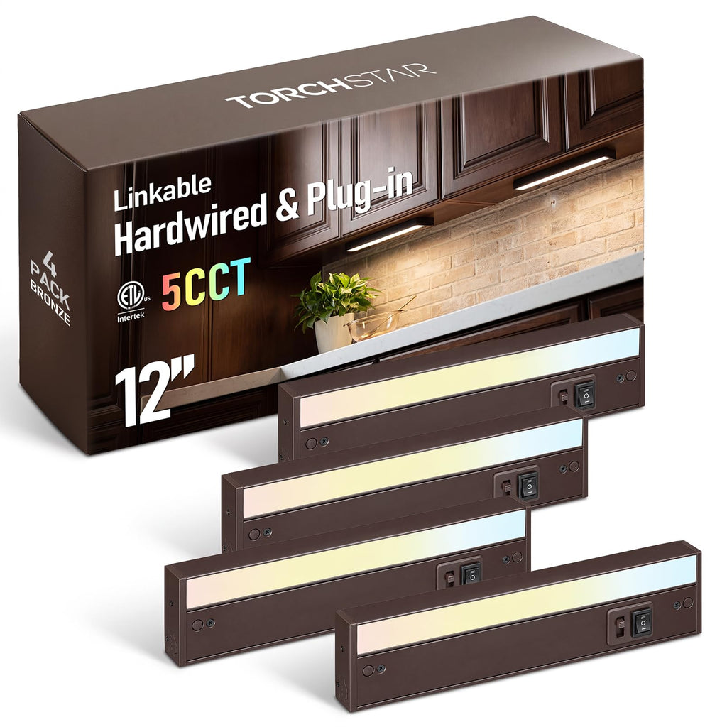 12 Inch 5CCT LED Under Cabinet Lighting Aluminum, Bronze