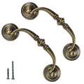 6 PCS Antique Brass Metal Drop Bail Pulls,3-1/2" Center to Center