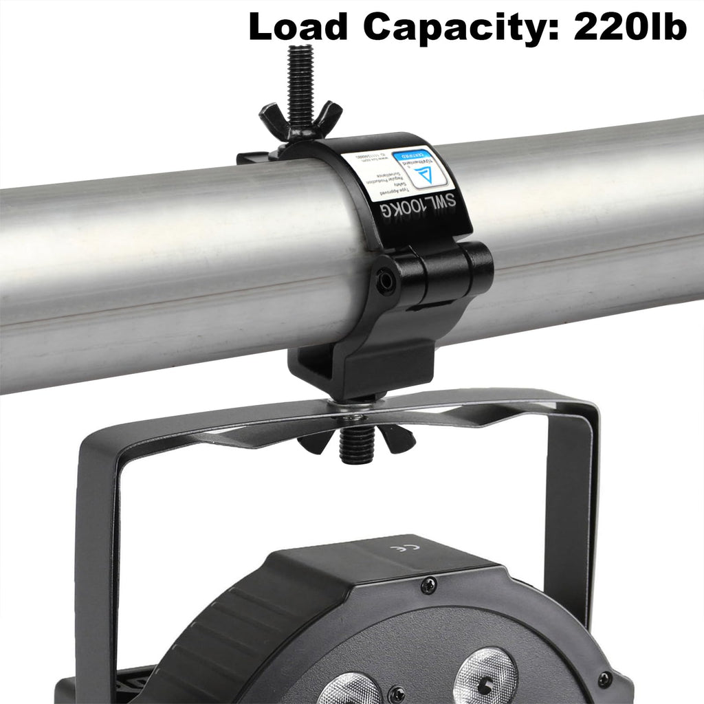 10 Pack Black OD 2"Truss Clamps for DJ, Stage Light, Max Load 220lbs