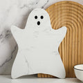 Halloween Ghost Marble Cheese Board, 11.8 x 9.8 Inch White Marble Charcuterie Board Decorative Serving Tray