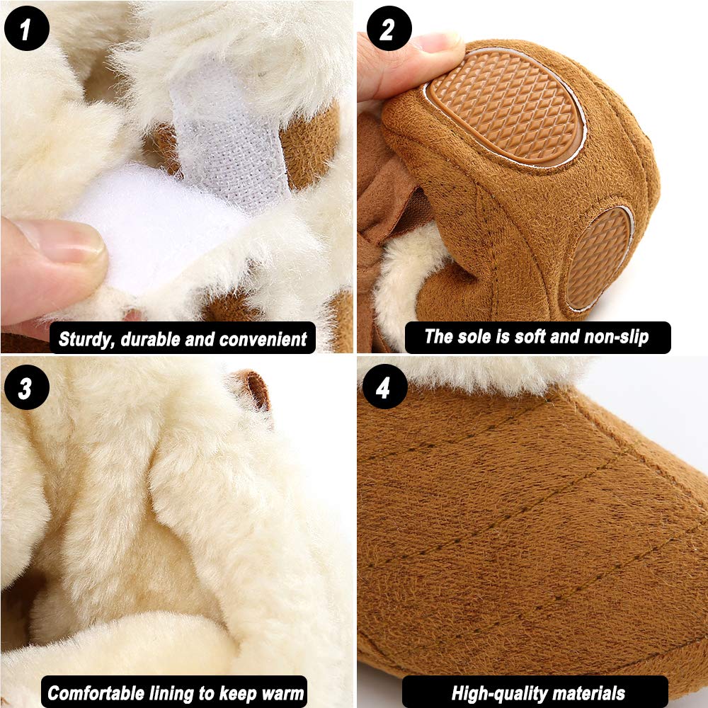 Baby Boy Girl Boots Newborn Shoes Winter Snow Bowknot Anti-Slip Soft Sole Warm Infant Toddler Prewalker Booties