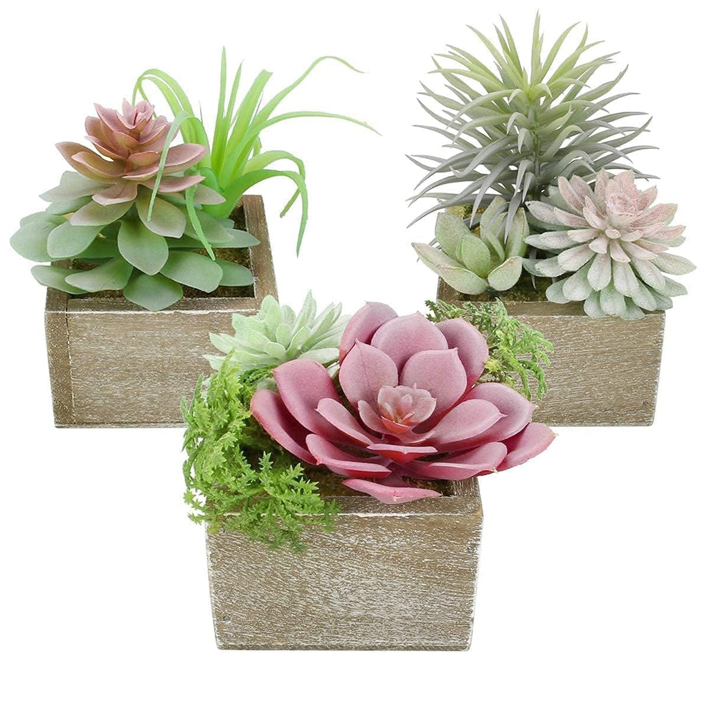 Succulent Plants Artificial Bathroom Decor Fake Plants 3 Pack