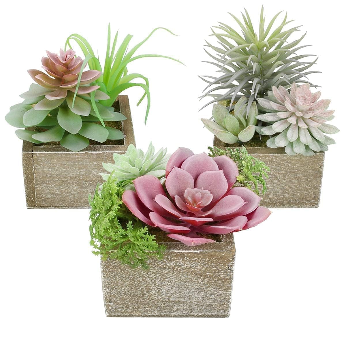 Succulent Plants Artificial Bathroom Decor Fake Plants 3 Pack